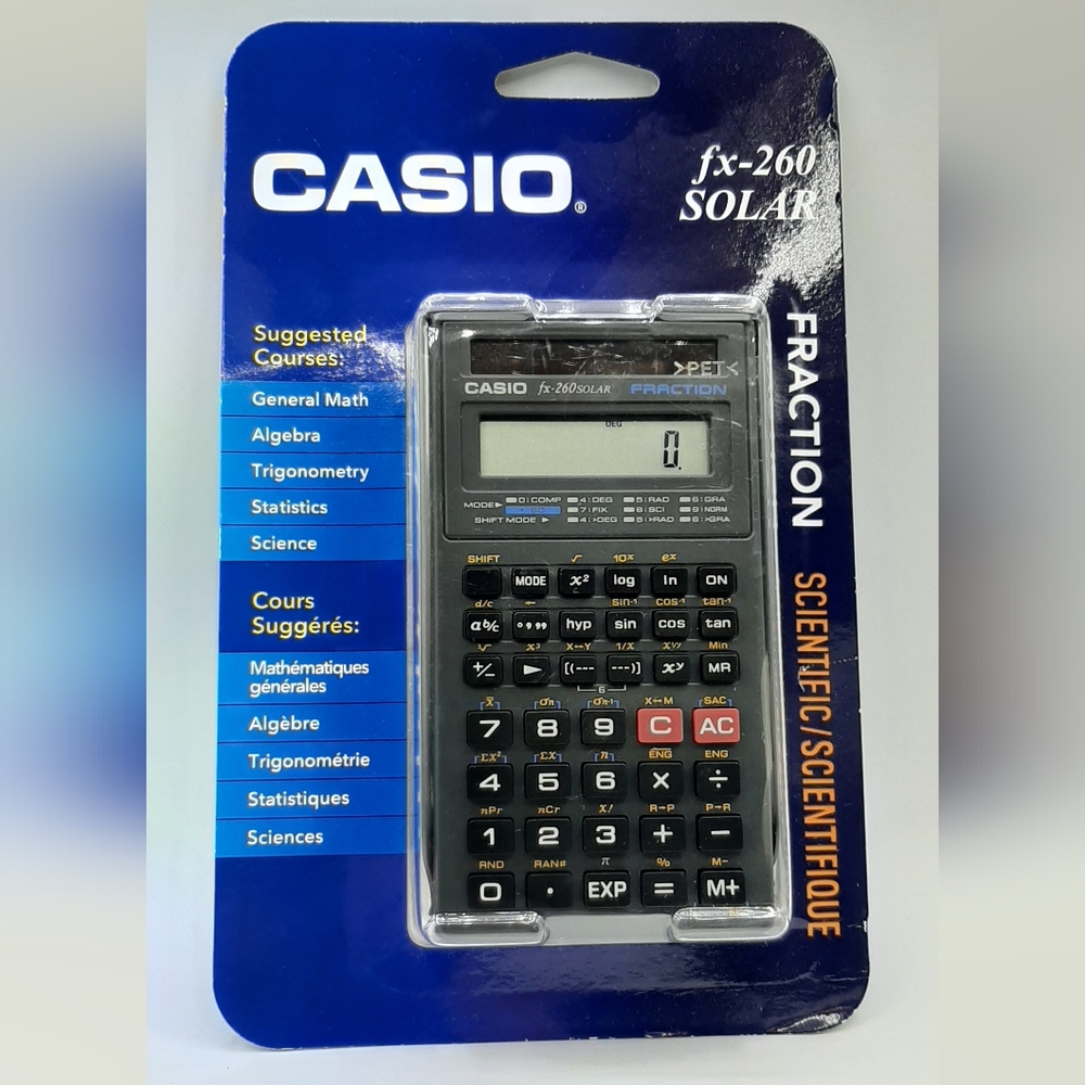 CASIO FX-260 Solar Fraction Scientific Calculator with Slide Case (Unopened)